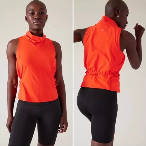 NWT Athleta Venture Out Tank Vermillion Orange Stretch MEDIUM - Picture 1 of 9